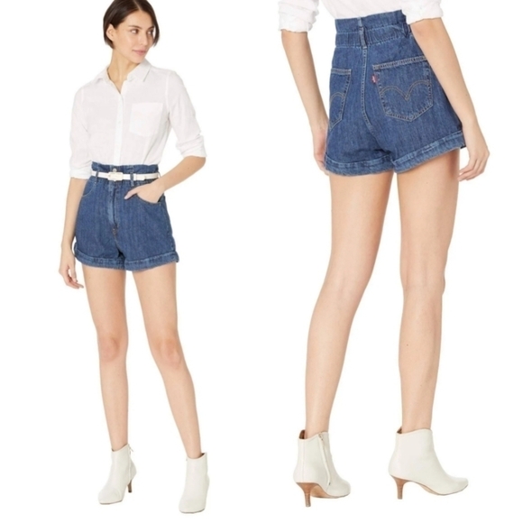 Levi's Highest Rise Paperbag Denim Shorts Size 29 - Picture 1 of 7